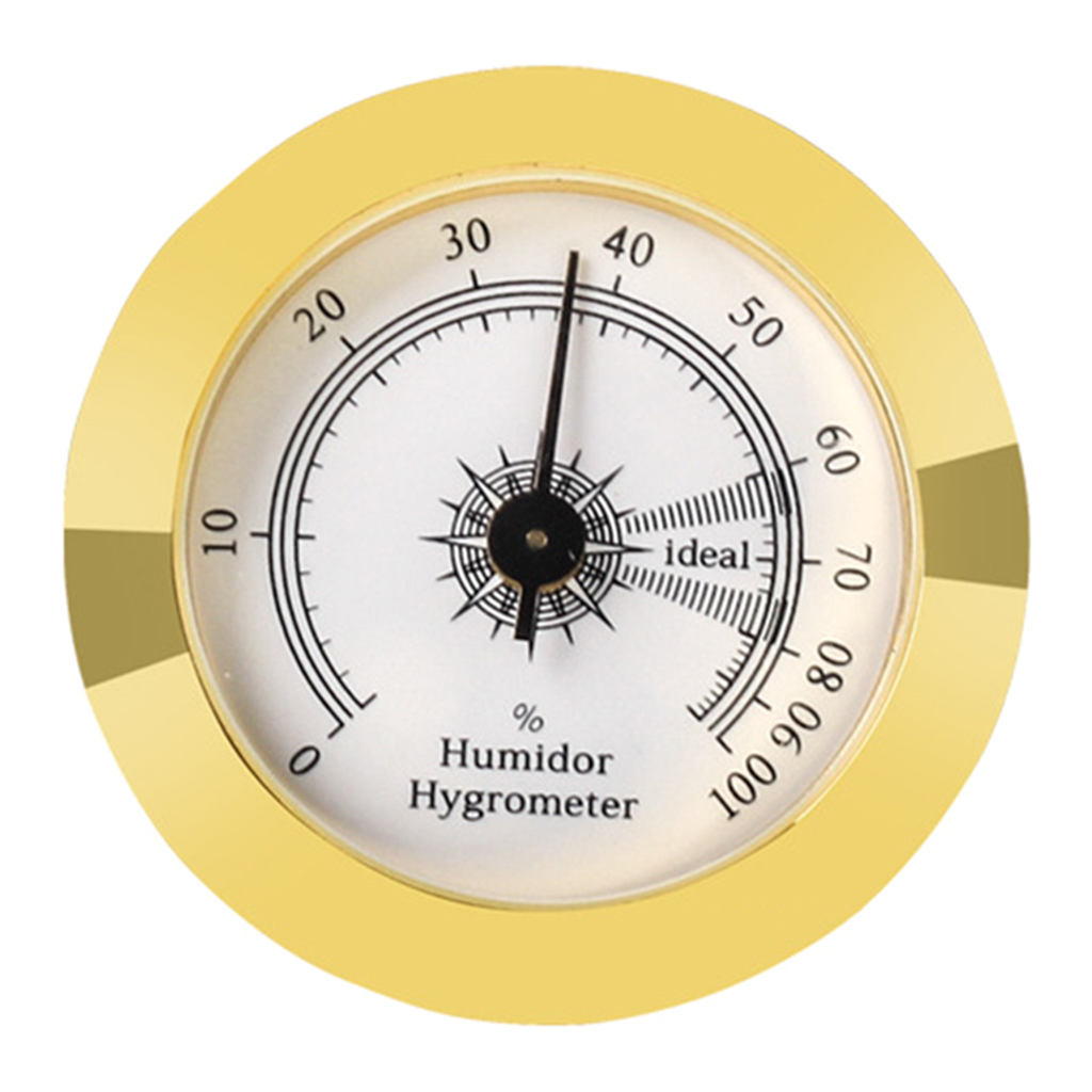 50mm Gold Round Glass Analog Hygrometer Mechanical High Accuracy Suit