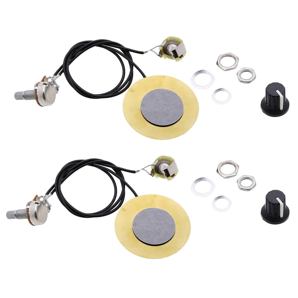 50mm Guitar Pickup Piezo Transducer Prewired Amplifier with 6.35mm Output for Acoustic Guitar Ukulele Box Guitar