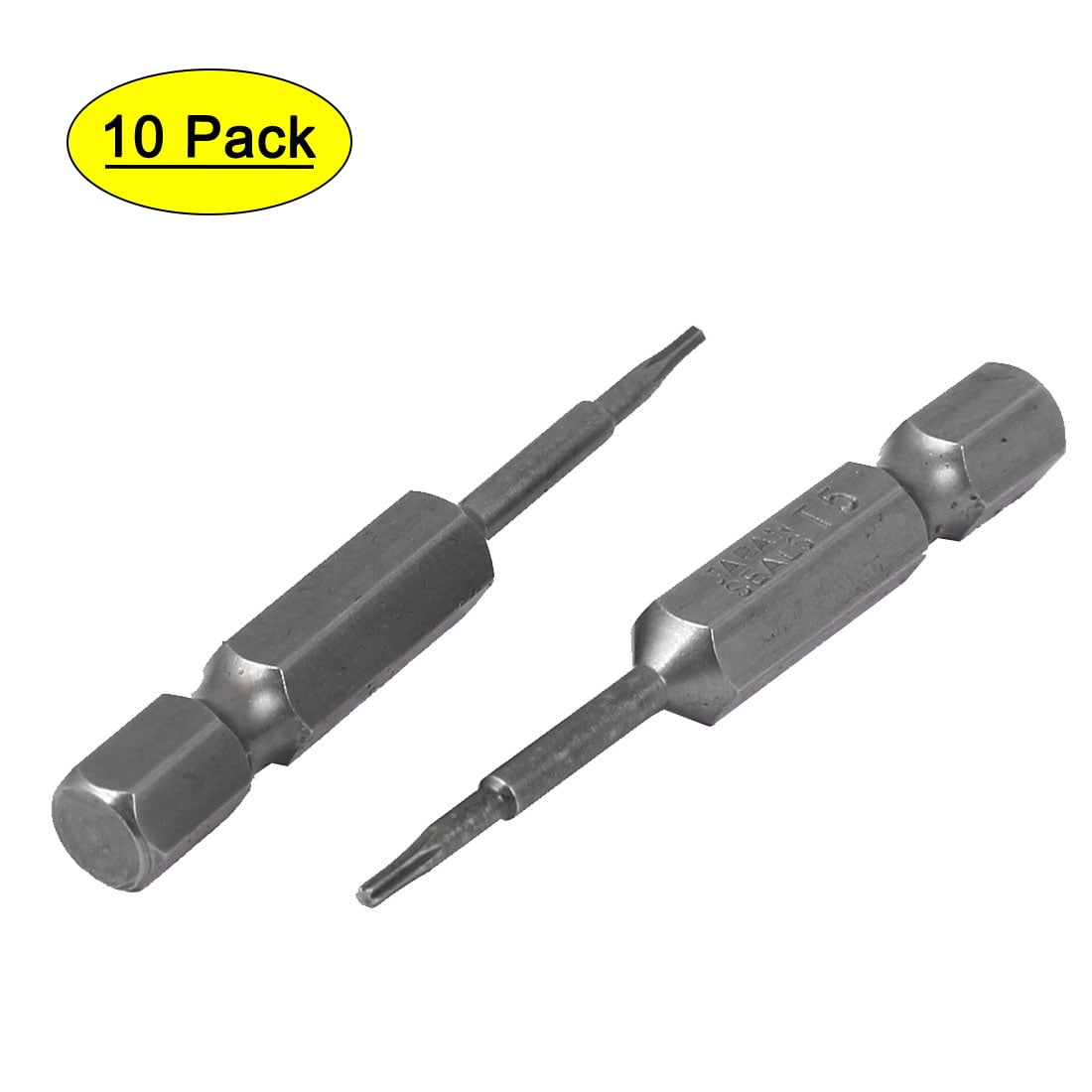 50mm Length 1.4mm Point T5 Torx Screwdriver Bits 10 Pcs