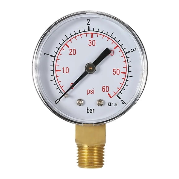 50mm Manometer Pool Filter Water Pressure Dial Hydraulic Pressure Gauge Manometre Pression 1/4" BSPT Thread 0~60psi 0~4bar ,Corrosion Resistance