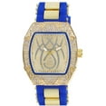 thumbnail image 1 of 50mm Montres Carlo Fashion Silicone Band Clubbing Hip Hop Luxury Men's Watch (Gold/Blue), 1 of 4