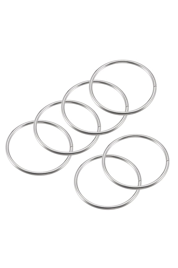 50mm OD Metal O Ring Iron Electroplated Silver Tone 12 Pack