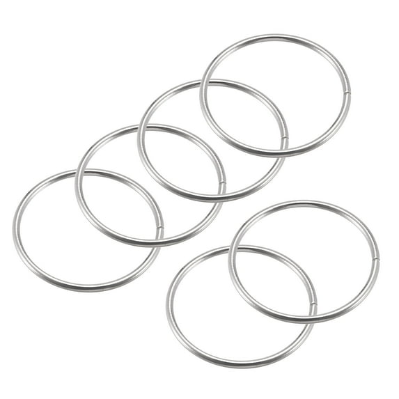 50mm OD Metal O Ring Iron Electroplated Silver Tone 25 Pack