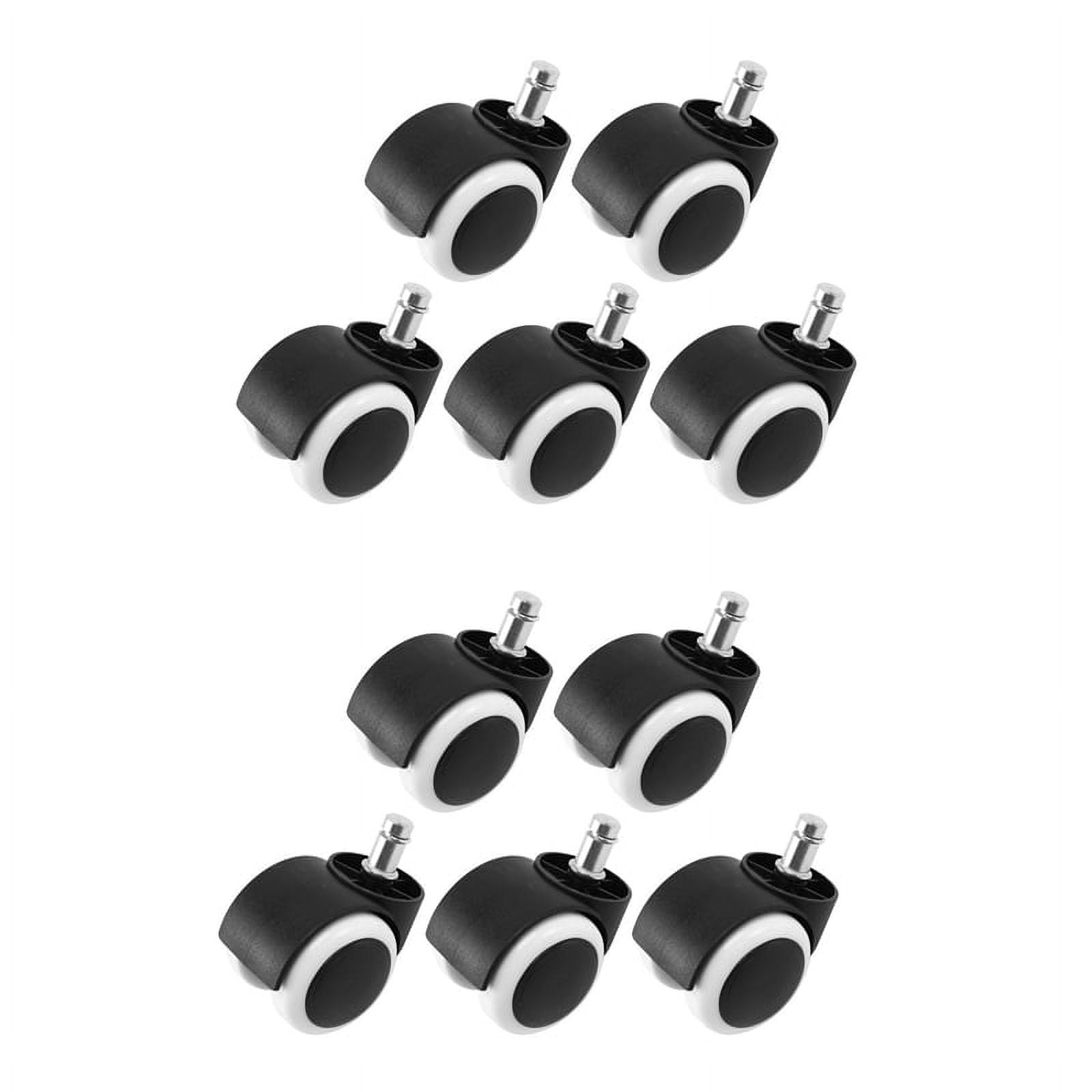 50mm Office Chair Roller Wheels Set of 10 Black&White