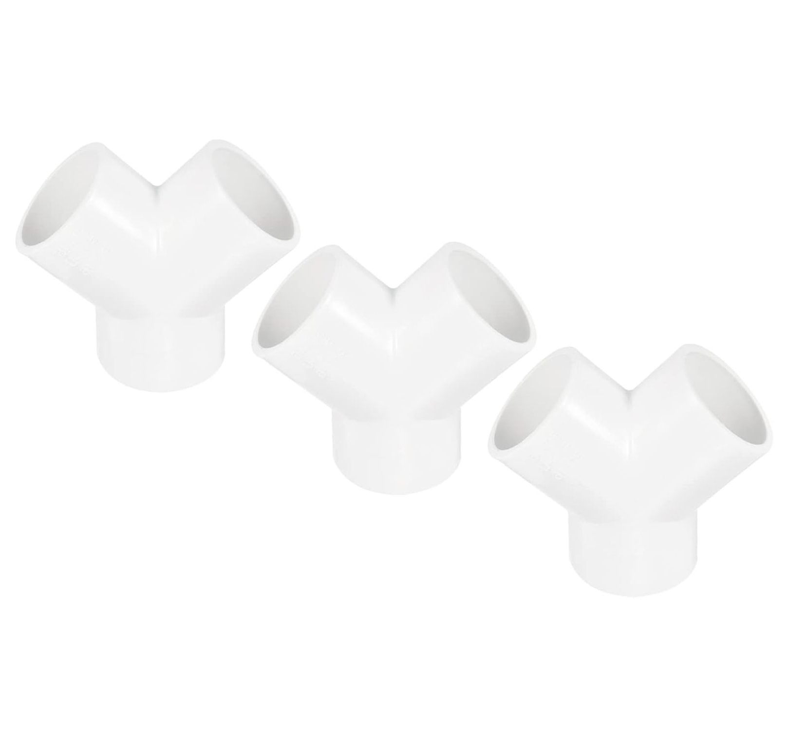 50mm PVC Pipe Fittings, 3 Pack 3 Way Y Shape Water Tubing Joint