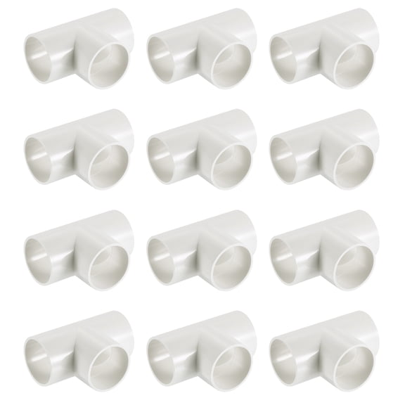 50mm Tee, 12Pcs 3 Way Elbow Connector Furniture Grade Tee Elbow, White