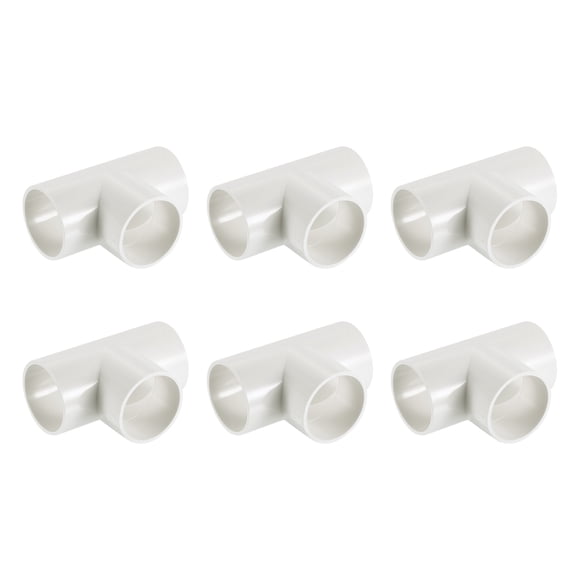 50mm Tee, 6Pcs 3 Way Elbow Connector Furniture Grade Tee Elbow, White