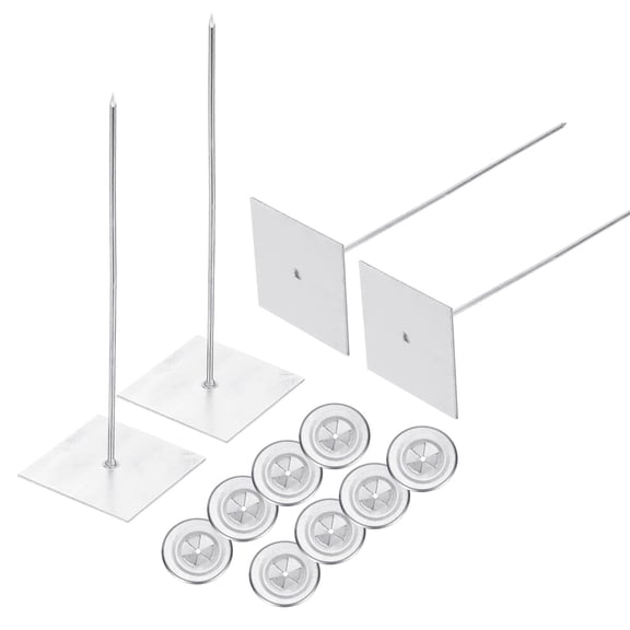 50mm Self Stick Insulation Pins, 30 Sets 1.5 Inch Self Locking Round Washers Aluminum Insulation Hangers for Foam Board Wall Floor Ceiling
