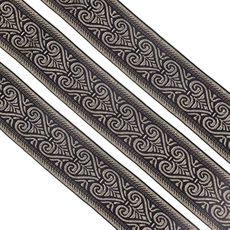 sewing ribbon, 1 1/2 Black Scrollwork Woven Ribbon – Britex Fabrics