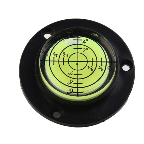 50mm x 12mm Round Spirit Level Bubble Vial Black Clear Mini Bullseye