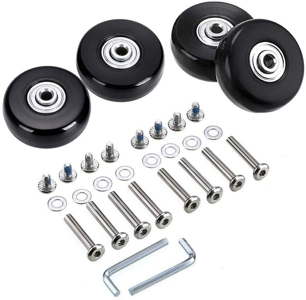 50mm x 18mm Set of 4 Luggage Suitcase Replacement Wheels, Rubber Swivel ...