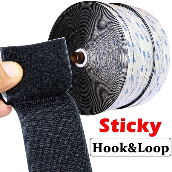 50mm x 1m Heavy-Duty Adhesive Hook and Loop Tape - Heat Resistant, Waterproof, Strong Grip, No Residue