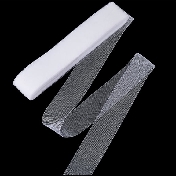 50mm x 20m White Polyester Horsehair Braid Stiff Braid Trim Horsehair Mesh Braid Boning Ribbons for DIY Sewing Crafts Wedding Party Formal Dress