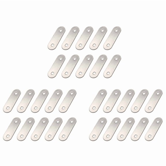 50mmx16mm Straight Repair Joining Mending Flat Plate Bracket 30pcs,30 x Mending Flat Plate,Silver