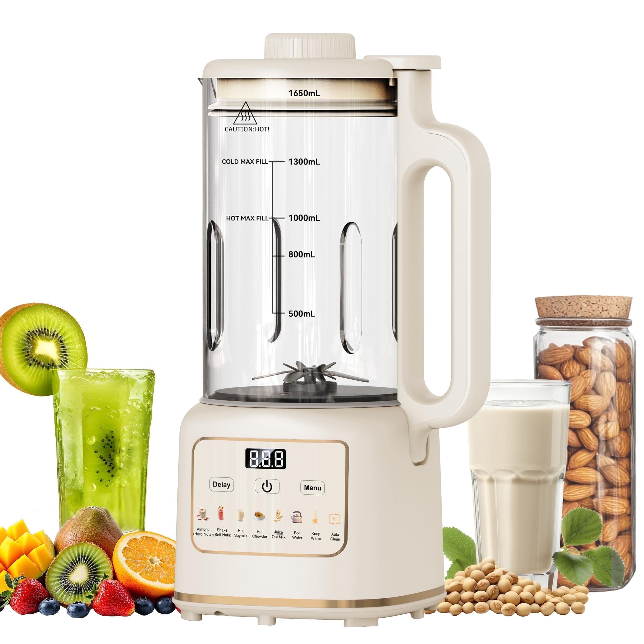 Moreblue 10-in-1 Automatic Nut Milk Maker, 56oz Soy Milk Maker Machine with Self-Cleaning,Homemade Oat Milk Maker with Delay Start Plant-Based & Dairy-Free Beverage