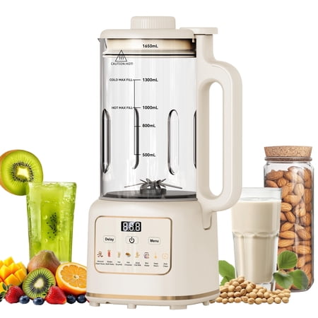 MOREBLUE 10-IN-1 AUTOMATIC NUT MILK MAKER, 56OZ SOY MILK MAKER MACHINE WITH SELF-CLEANING,HOMEMADE OAT MILK MAKER WITH DELAY START PLANT-BASED & DAIRY-FREE BEVERAGE