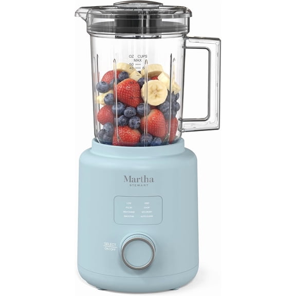 50oz Countertop Blender with 3 Speeds 5 Presets Stainless Steel Blades BPA-Free Pitcher Auto-Clean Dishwasher Safe Sky Blue Bestseling