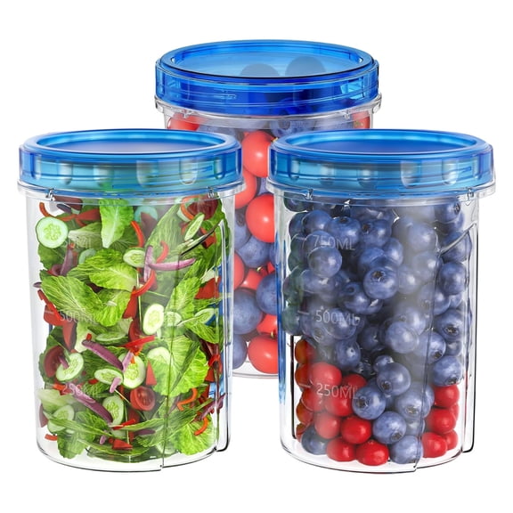 50oz Food Storage Container with Lids, Clear Plastic Food Storage Bins with Scale Handle Space Saving Kitchen Tubs for Kitchen Prep Proof Dough Marinating Meat Food Preservation,3PCS