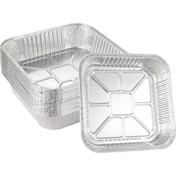 50pack- 8 x Aluminum foil Pans Disposable,Heavy Duty Square baking Cake Pans, Cooking Tins Homemade Breads Oven, Baking Roasting Pan