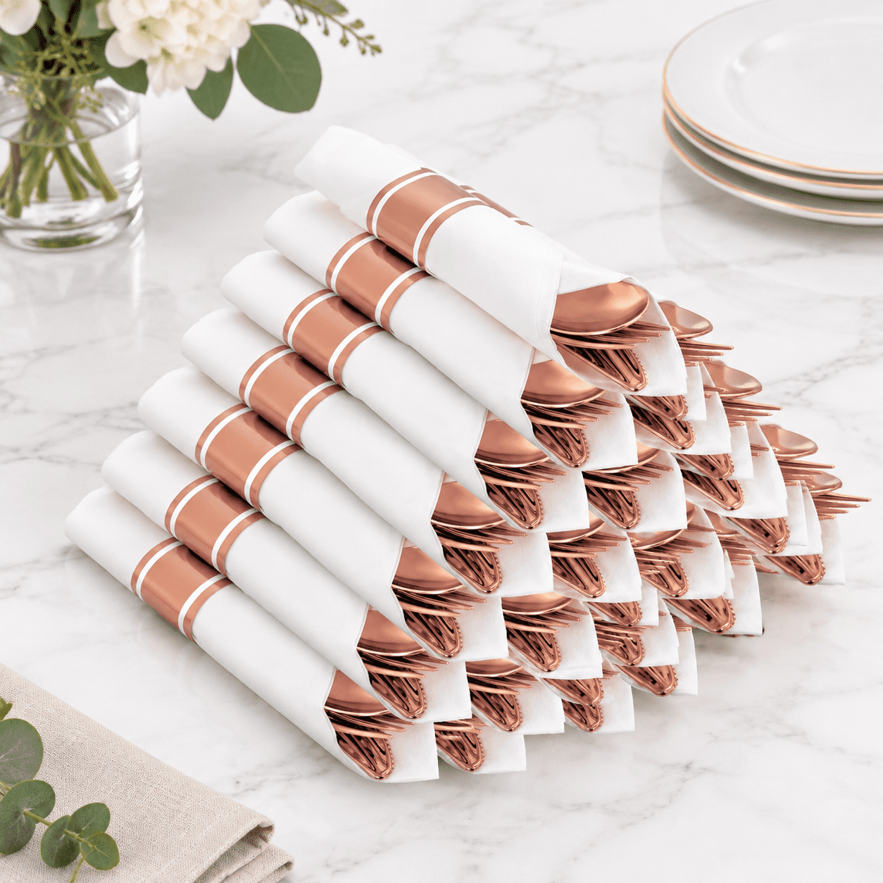 50pack Pre Rolled Rose Plasticware Heavy Duty For Party - Walmart.com