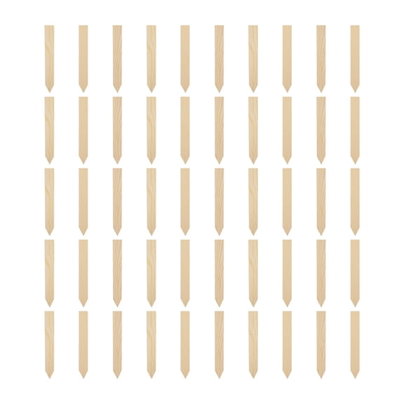 50pc 29*3.5cm Wooden Garden Stakes, Elegant Fencing for Flowerbeds, Sign Posts