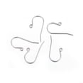 thumbnail image 1 of 50pc 316L Titanium Steel Earring Hooks Ear Wire with Horizontal Loop Stainless Steel Color 16x27x0.8mm Hole: 2mm Pin: 0.8mm, 1 of 2