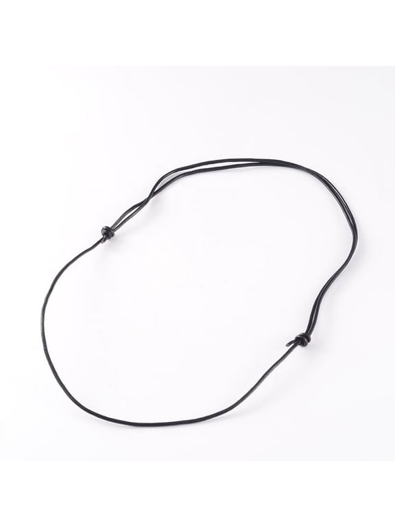 50pc Adjustable Cowhide Leather Cord Necklace Making Black 18.5 inch 1.7mm
