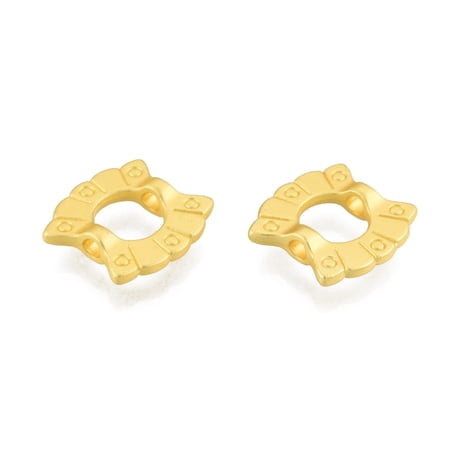 50pc Alloy Bead Frames Matte Style Fan Matte Gold Color 15.5x15x4mm Hole: 2mm Inner Diameter: 7mm