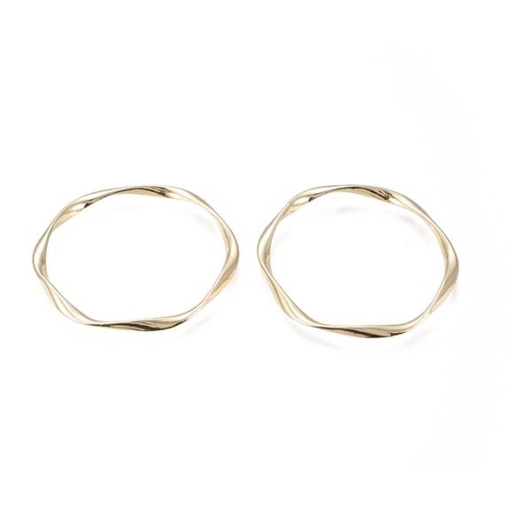 50pc Alloy Linking Rings for Jewelry Making Twisted Ring Golden 39.5~42x2.5mm Inner Diameter: 36~38mm