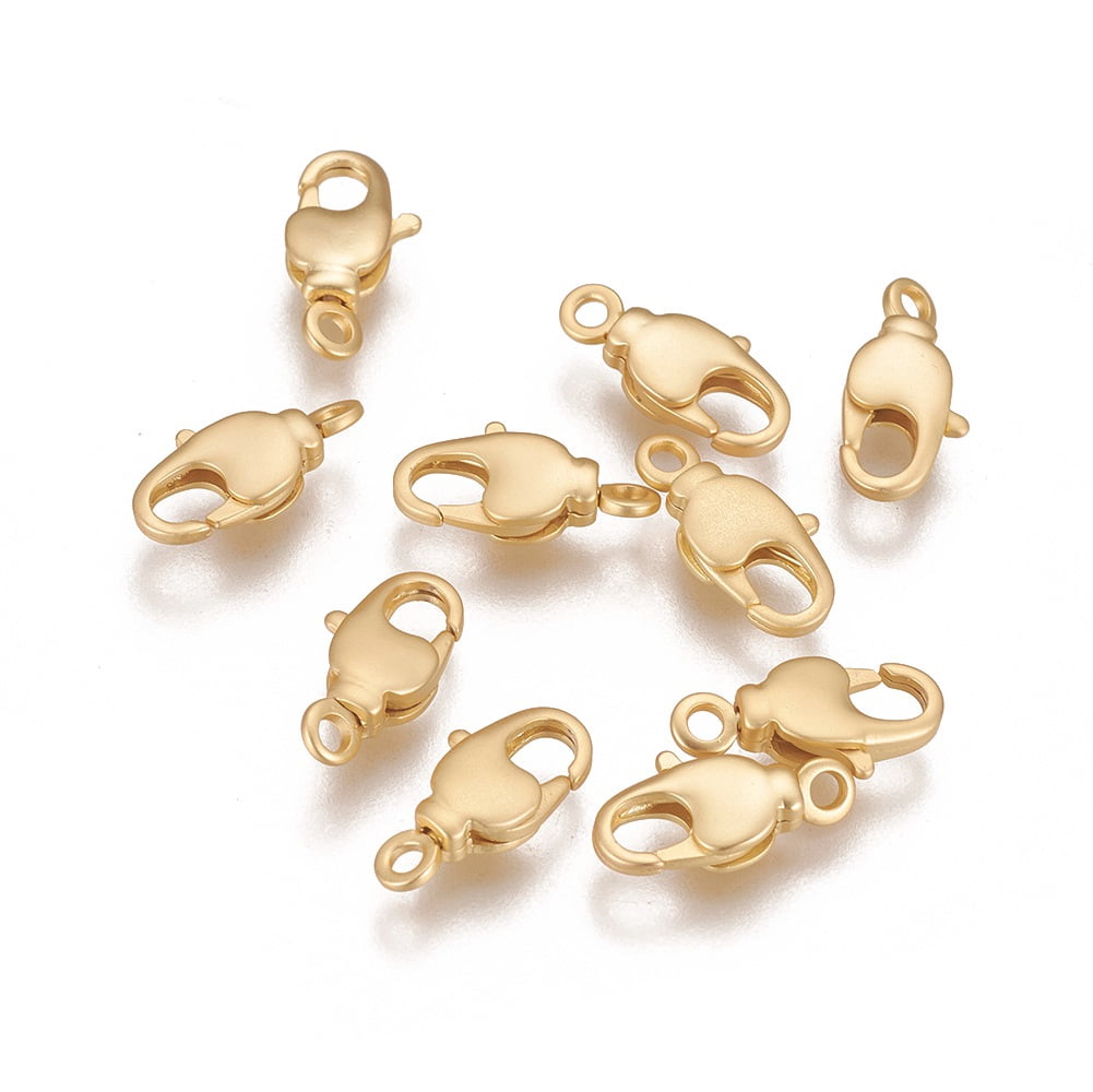 50pc Brass Swivel Lobster Claw Clasps Swivel Snap Hook Long-Lasting Plated Matte Gold Color 12x6x2.8mm Hole: 1.4mm