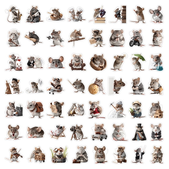 50pc Chinese Zodiac Stickers, Cartoon Animal New Year Design, Stationery Box Decals for Doodle Decor, Cute Vinyl Stickers for Kids Journal Planners,A