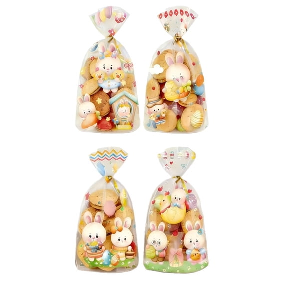 50pc Cute Candy Bags with Colorful Eggs Snack Packaging Party Gift Bags for Holidays Birthdays Festive Treat Bags