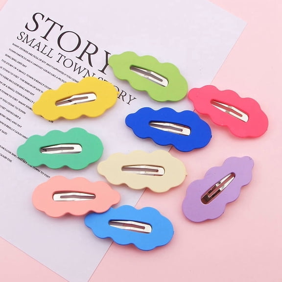 50pc Cute Cream Color Leaf Shape Alloy Snap Hair Clips Non-Slip Barrettes Hair Accessories for Girls Women Mixed Color 54mm
