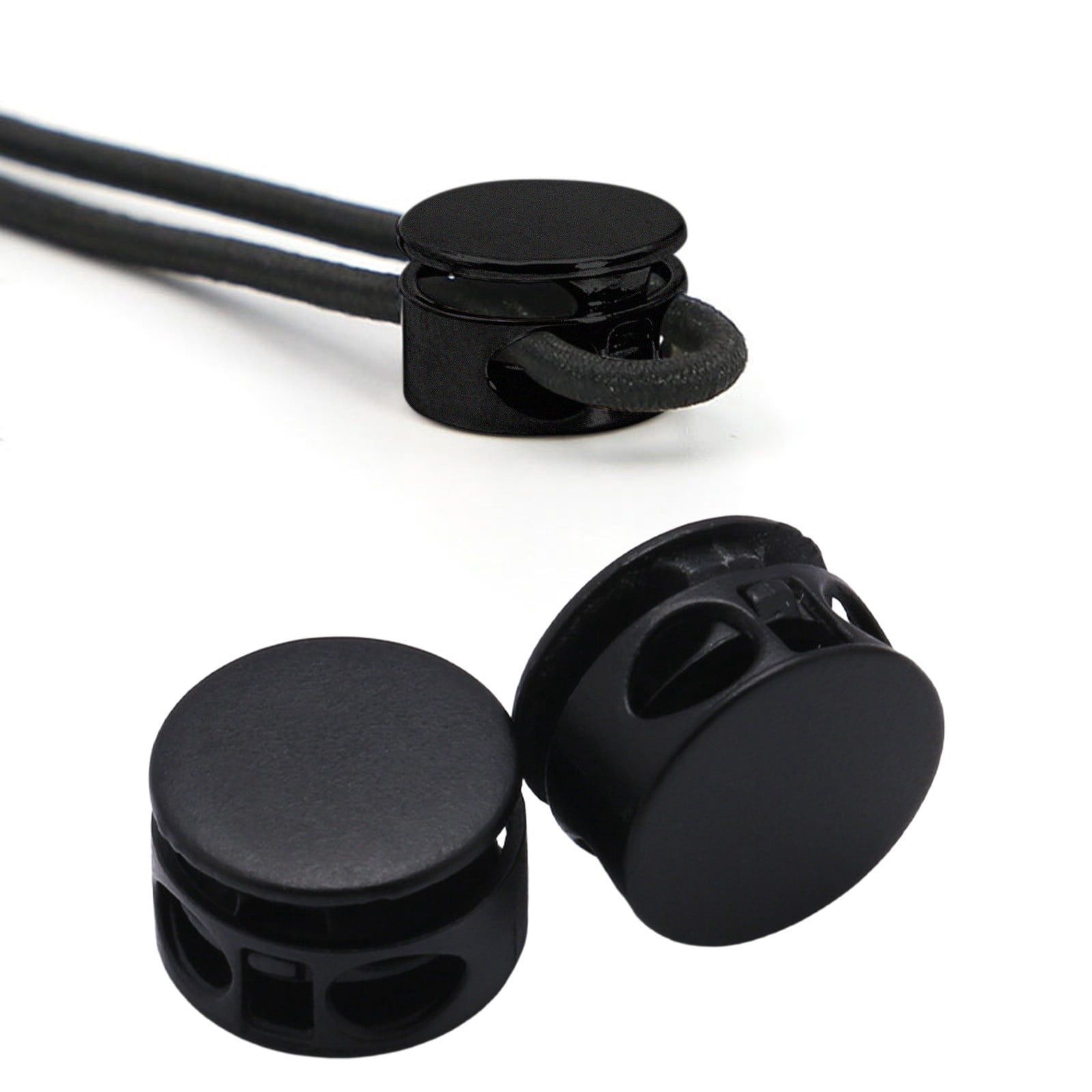 Small Spring Toggle Stopper 50pc Double Hole Metal Spring Stoppers, Round Drawstring Cord Locks ...