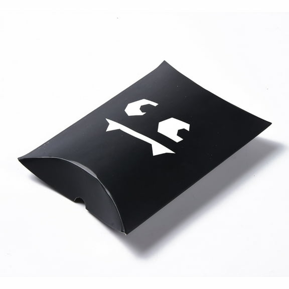 50pc Halloween Pillow Boxes Candy Gift Boxes Packaging Boxes for Halloween Thanksgiving Party Ghost Pattern Black 14x9.5x2.8cm DIY