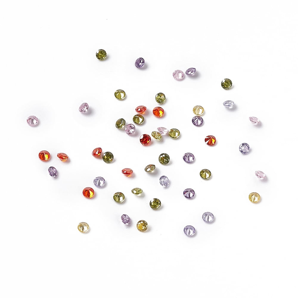 50pc Mixed Grade A Diamond Shaped Cubic Zirconia Cabochons Faceted 2.5x1.7mm