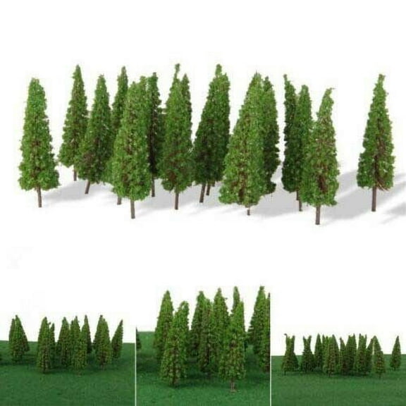 50pc Model Trees Train Railroad Diorama Wargame Park Scenery HO scale 55mm Mini