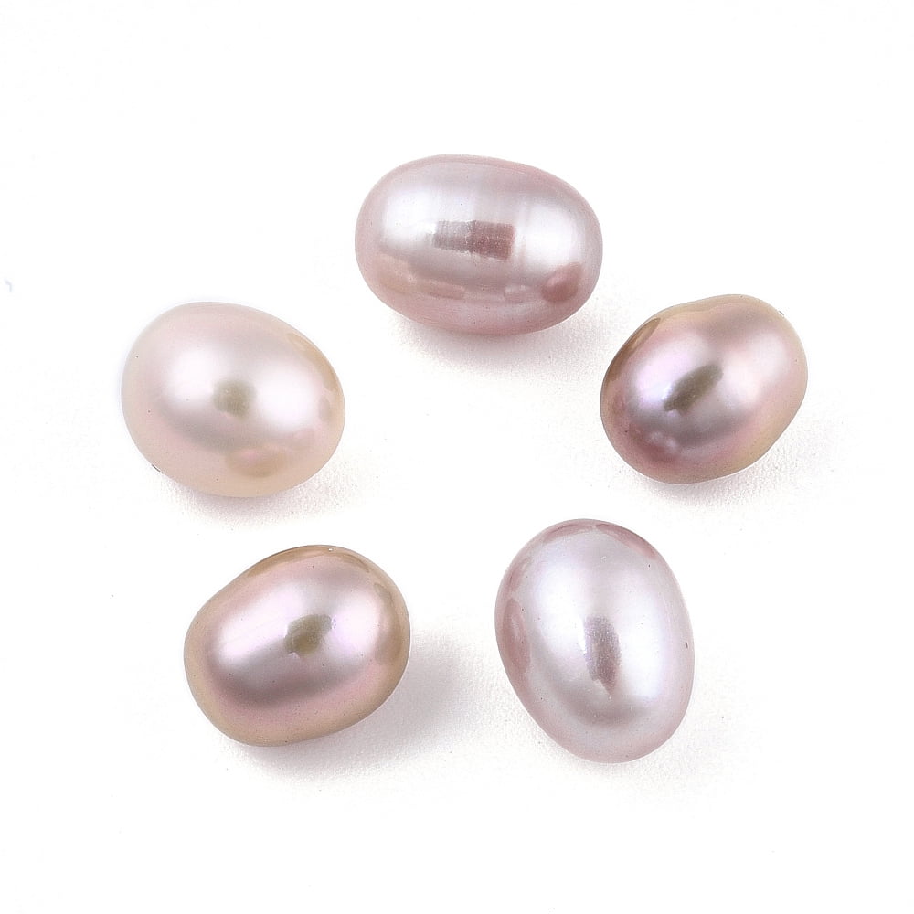 50pc Natural Keshi Pearl Beads Freshwater Pearl No Hole/Undrilled Rice Lilac 9~10x7~8mm