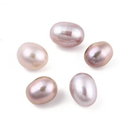 50pc Natural Keshi Pearl Beads Freshwater Pearl No Hole/Undrilled Rice Lilac 9~10x7~8mm
