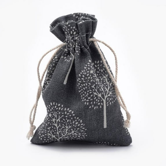 50pc Polyester Imitation Burlap Packing Pouches Drawstring Bags for Christmas Wedding Party and DIY Craft Packing Peru 9x7cm
