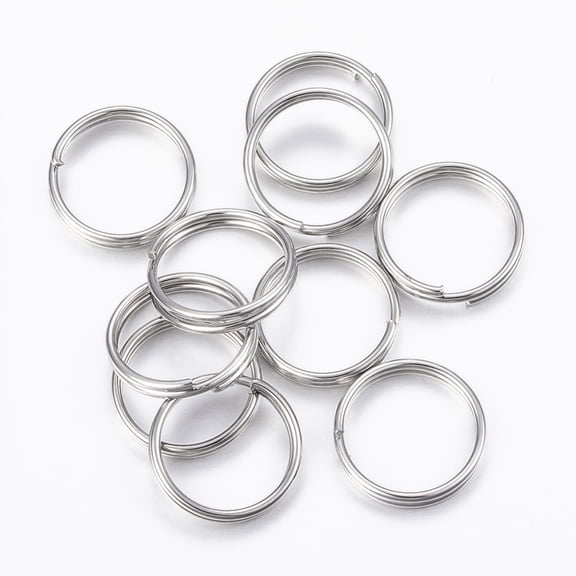 50pc Resistant 304 Stainless Steel Split Rings Double Loops Jump Rings Stainless Steel Color 14x2mm Inner Diameter: 12mm