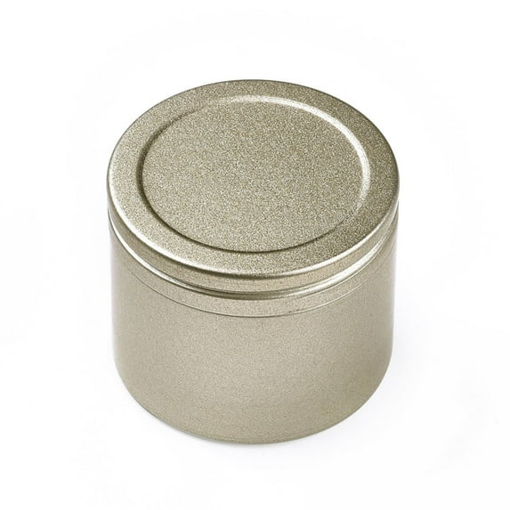 50pc Round Aluminium Tin Cans Aluminium Jar Storage Containers for Cosmetic Candles Candies with Screw Top Lid Textured Light Gold 4.5x3.8cm
