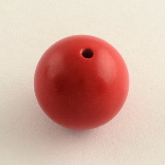 50pc Round Cinnabar Beads FireBrick 8mm Hole: 1.5mm