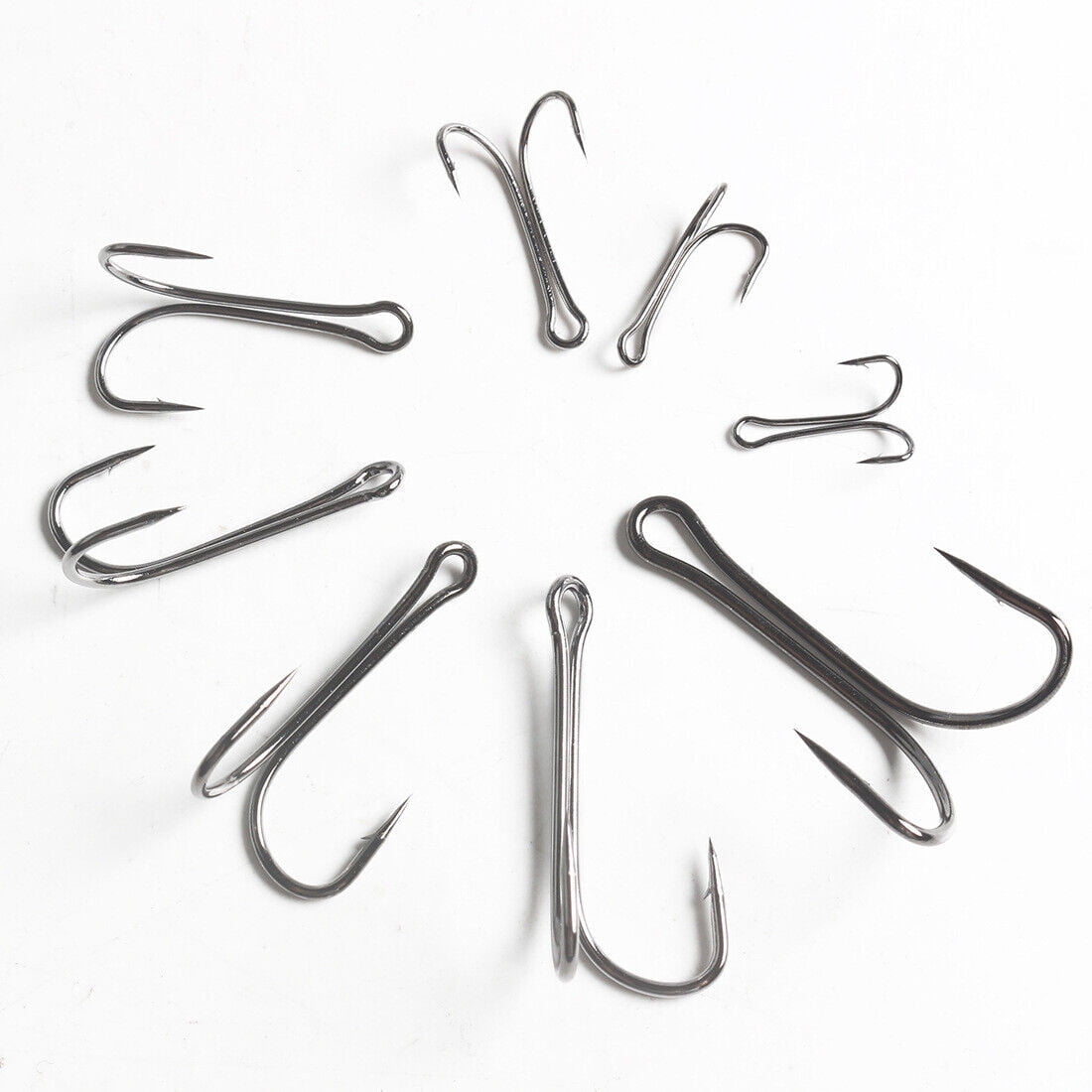 50pc Stainless Steel Double Strong Fishing Hook Saltwater Frog