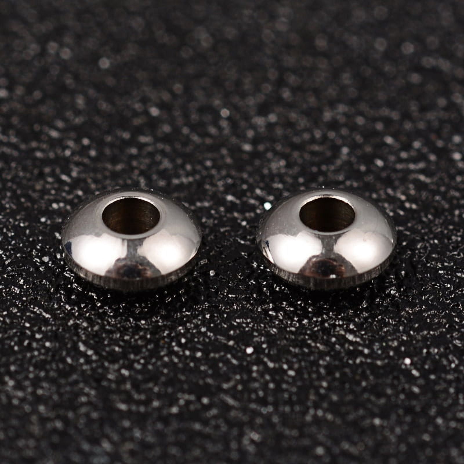UNICRAFTALE 330pcs 6 Sizes Stainless Steel Beads 2-7mm In Diameter Small Hole Rondelle Beads Stainless Steel Color Smooth Seamless Beads Round Spacer Beads For Jewelry Making Stopper Beads