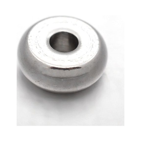 50pc Resistant Rondelle 303 Stainless Steel Spacer Beads Stainless Steel Color 5x2mm Hole: 1.2mm