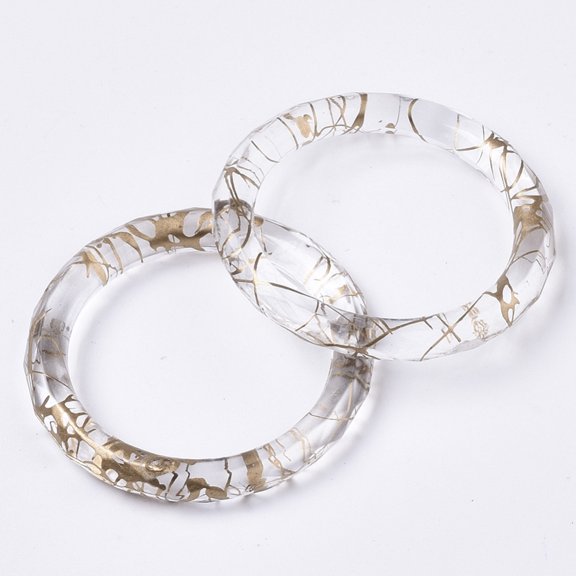 50pc Transparent Spray Painted Acrylic Linking Rings Round Ring Clear 29.5x4.5mm Inner Diameter: 21.5mm
