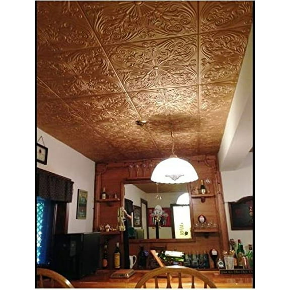 50pc of Astana White (20"x20" Foam) Ceiling Tiles - Covers About 135sqft - Styrofoam Ceiling Tile for Glue up Application