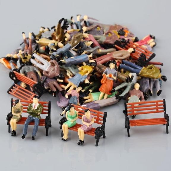 50pcs 1:50 Scale Hand-made Model Miniature Figures DIY Painted Scenes Modelling People Standing Seated Miniature Passerby New