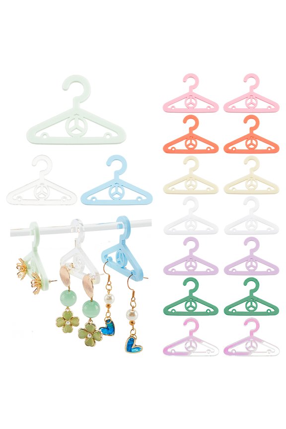 50pcs 10 colors Mini Acrylic Earring Hanger Earring Display Accessories for Earring Organizer Holder Mixed color Peace Sign 3.9x5.45x0.22~0.3cm Hole: 2mm 5pcs/color 1set